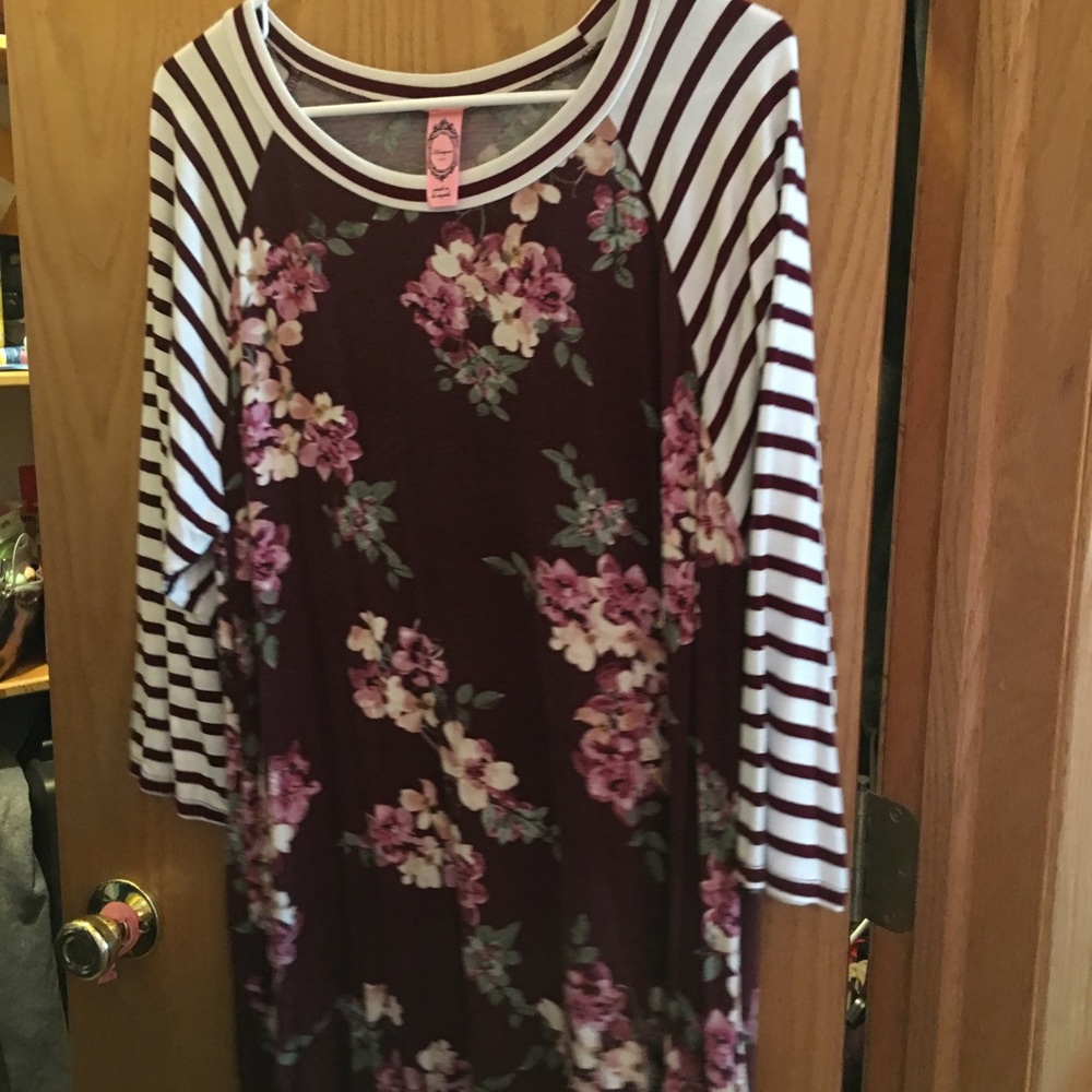 Honeyme burgundy floral xl
